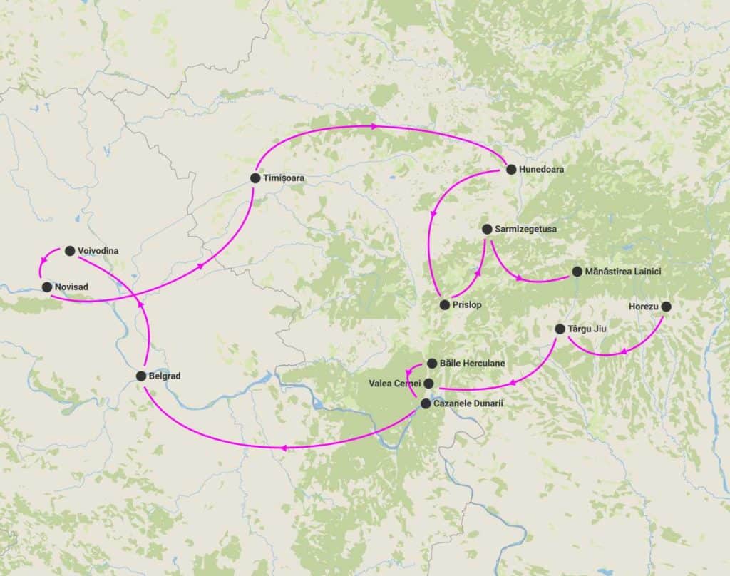 harta circuit tara banatului si belgrad