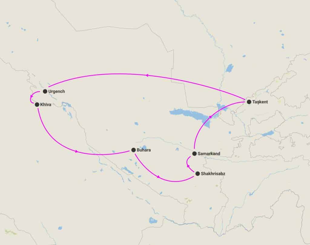 harta circuit essential uzbekistan