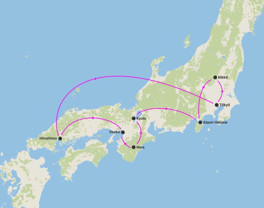 harta circuit japonia sarbatoarea ciresilor infloriti