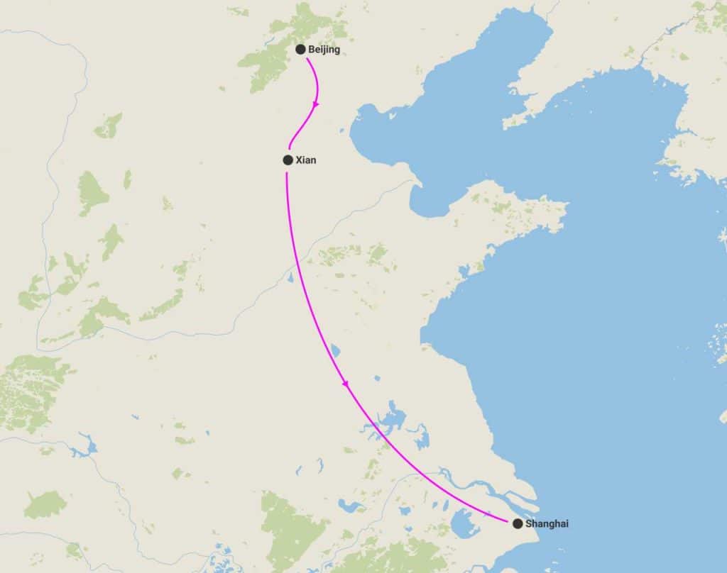 harta circuit marele tur al chinei soldatii de teracota