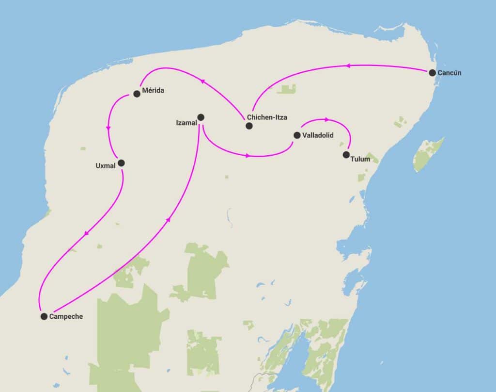 harta circuit mexic marele tur sejur cancun all inclusive