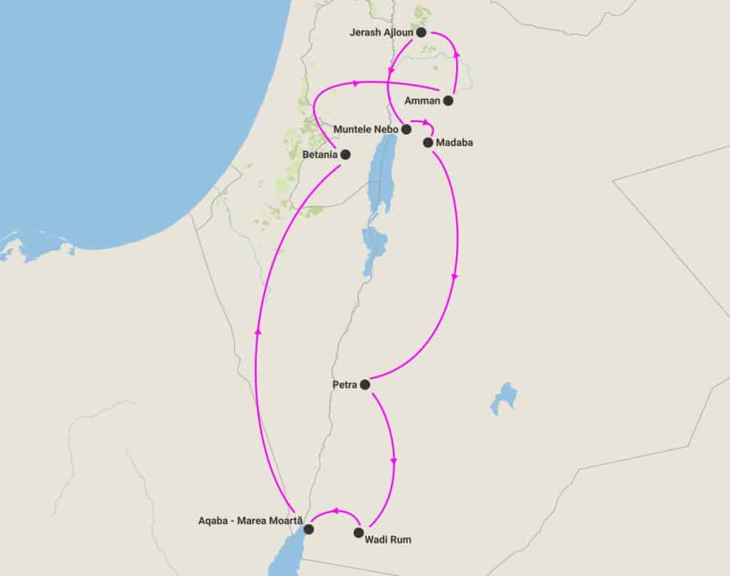 harta circuit paste comorile din desertul arabiei iordania