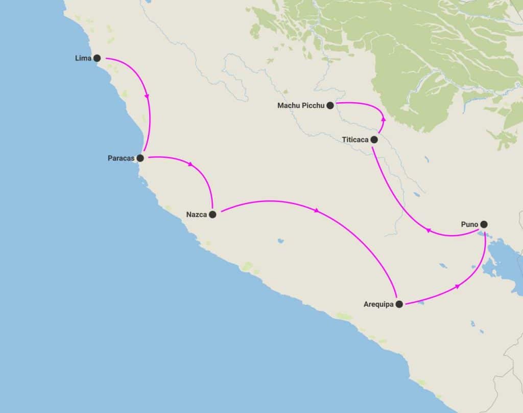 harta circuit paste peru civilizatia lumii incase