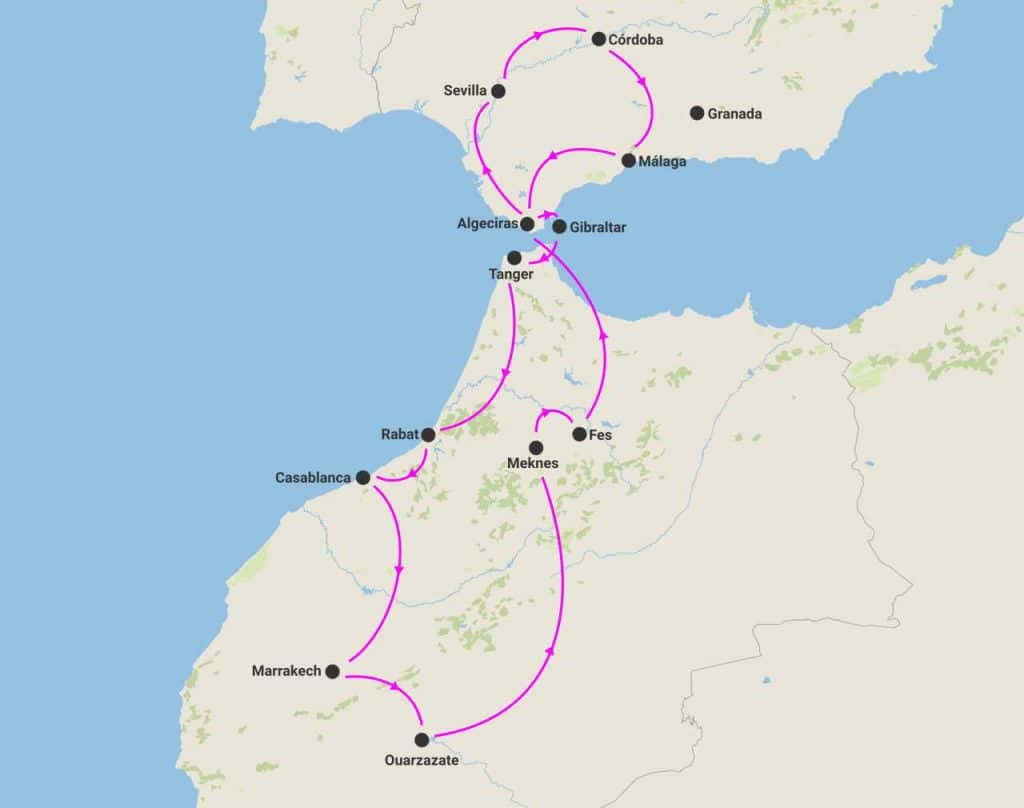 harta circuit revelion spania maura maroc gibraltar