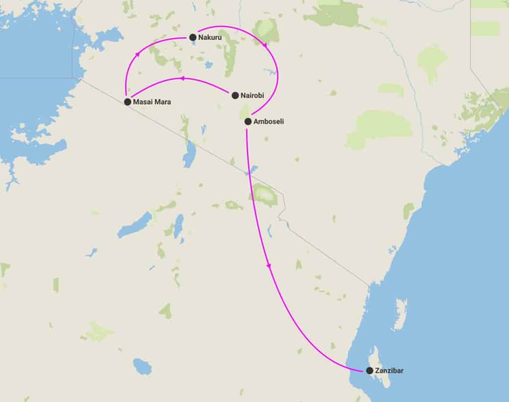 harta circuit sejur kenia zanzibar