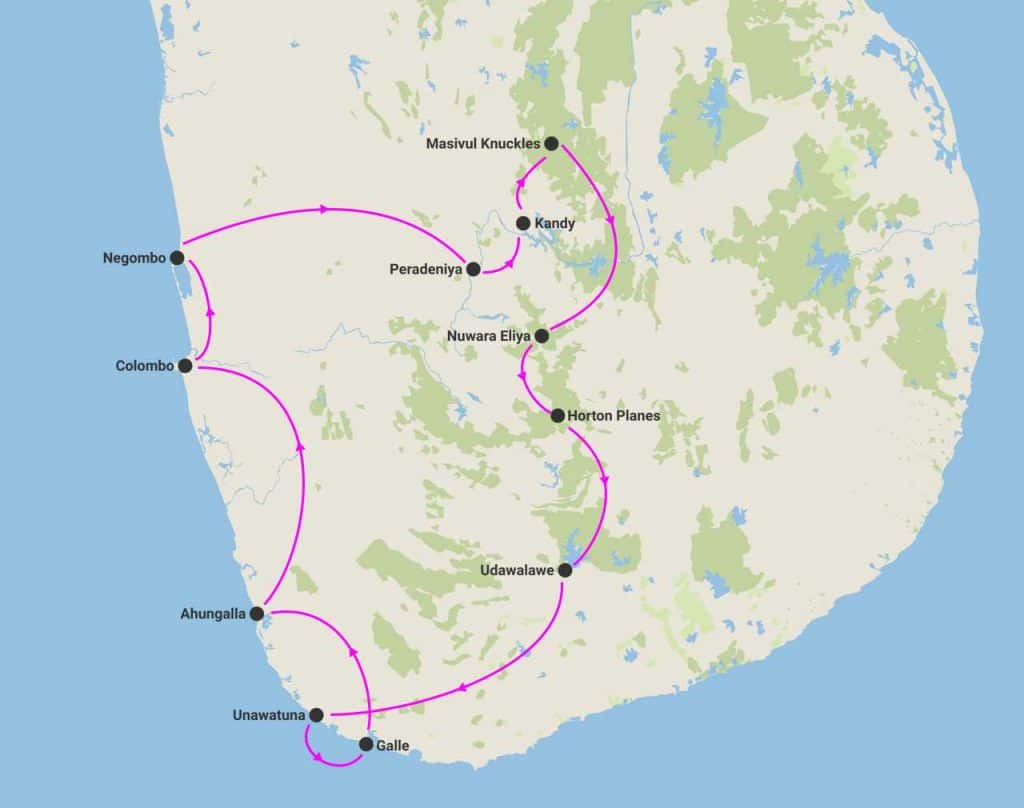 harta circuit sri lanka